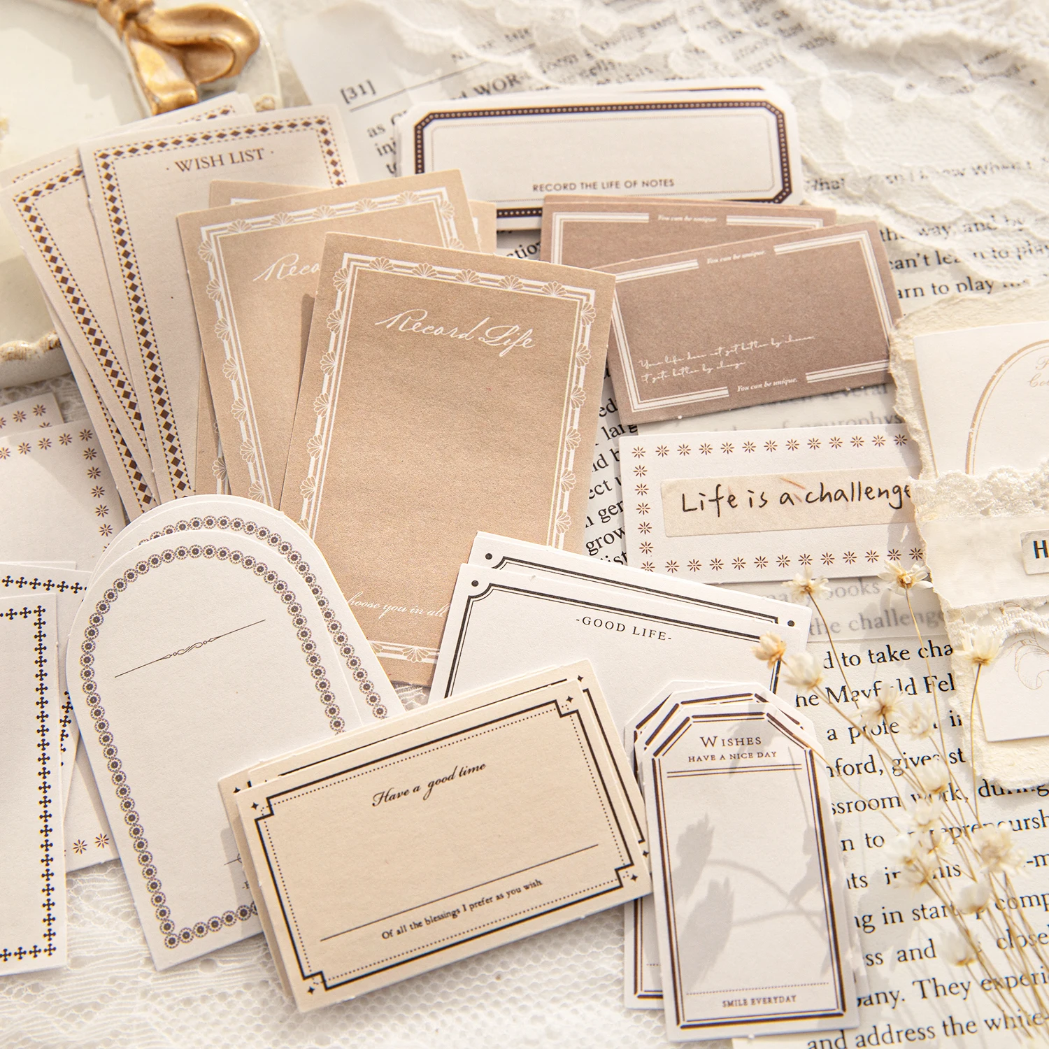 Yoofun 30pcs/box Vintage Label Stickers Retro Diary Scrapbooking Collage Junk Journal Stickers Office School Stationery Label - 6