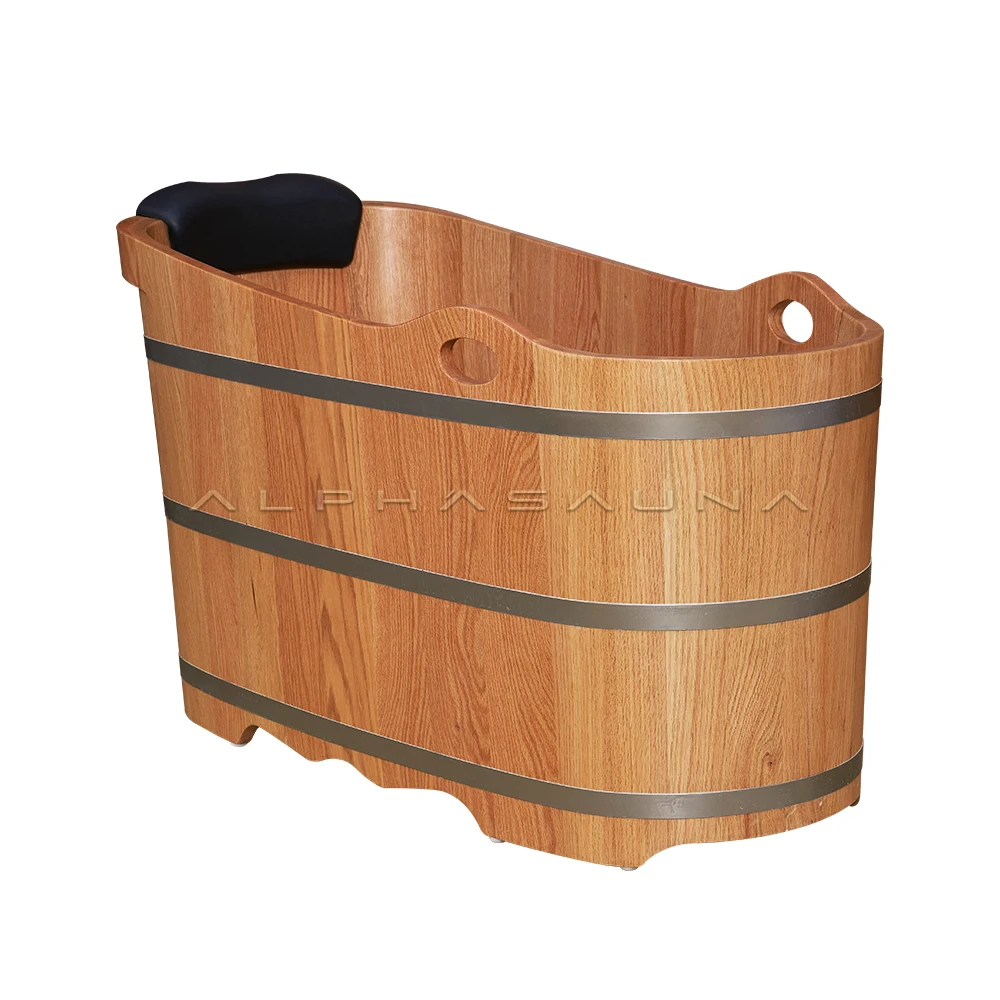 

Simple Design Bathroom Freestanding Solid Wooden Barrel Bathtub Wholesale