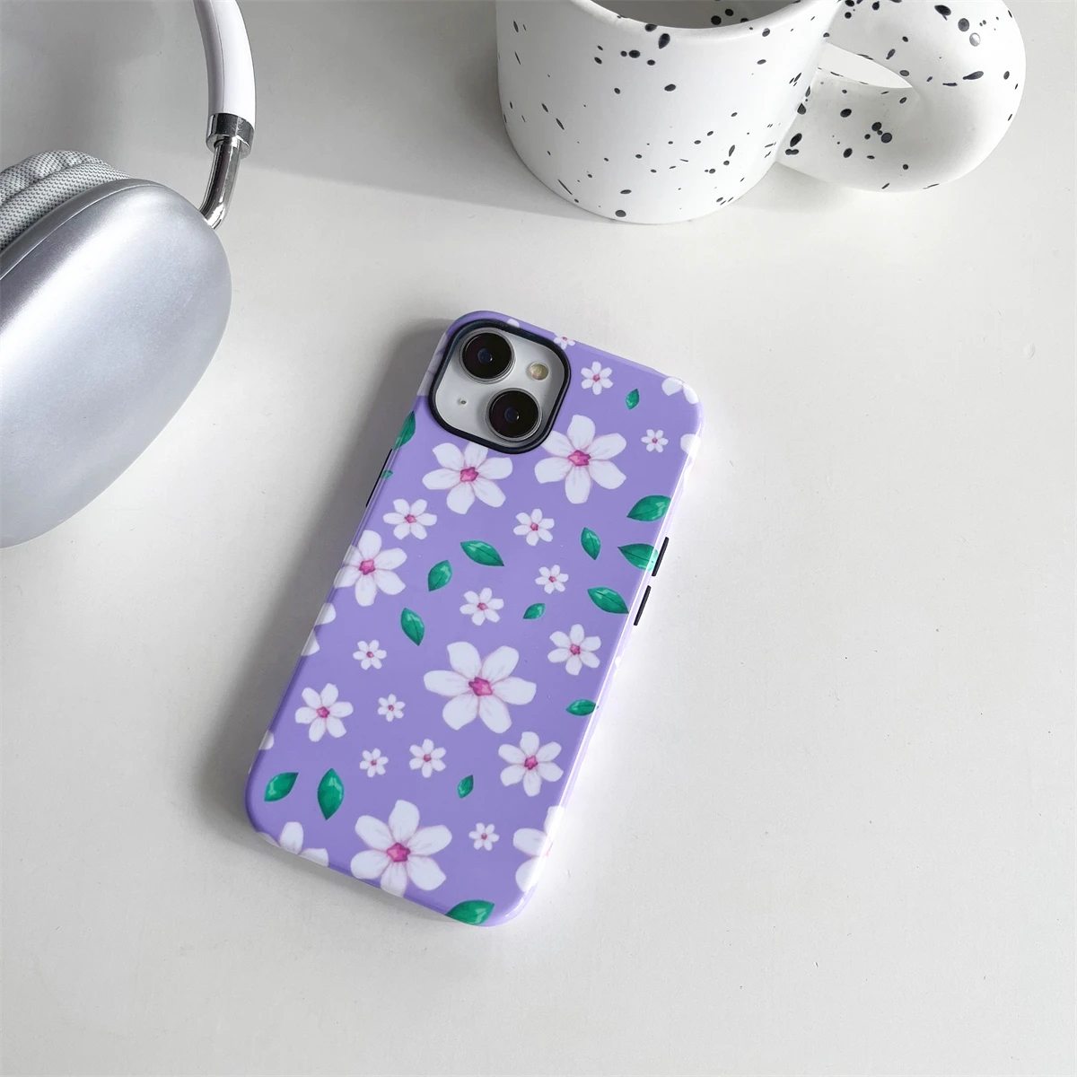 Flower series pattern intInclusive Phone Case Two-In-One Film Protective Shell For iPhone 15 14 13 12 11 Pro Max Plus Mini