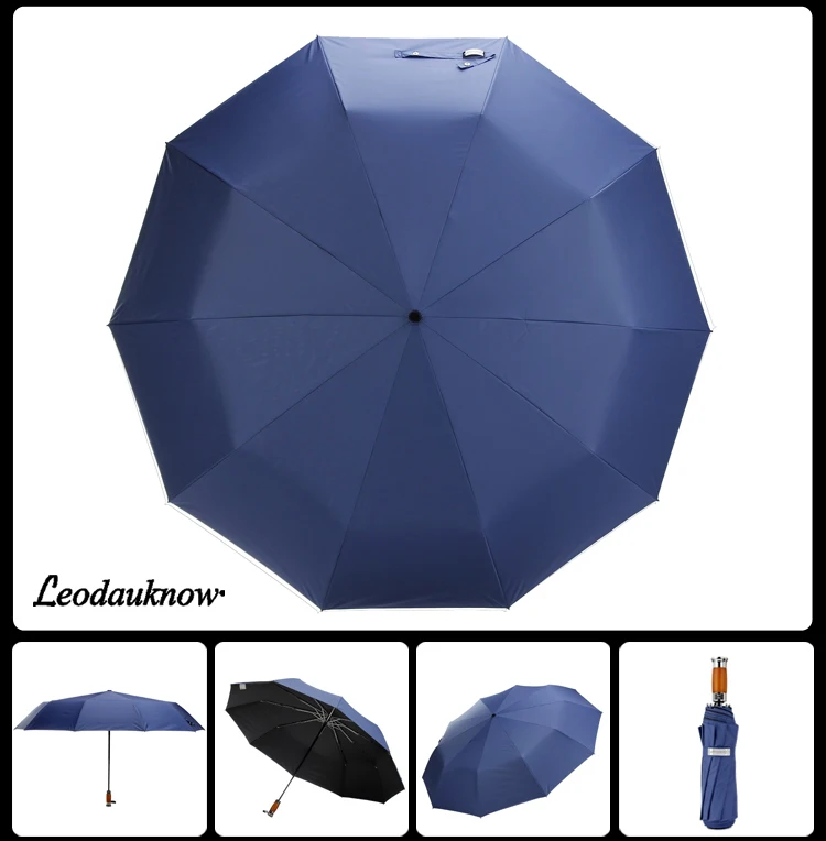 125cm Automatic Double Layer 3Fold Windproof Outdoor Umbrella for Men and Women