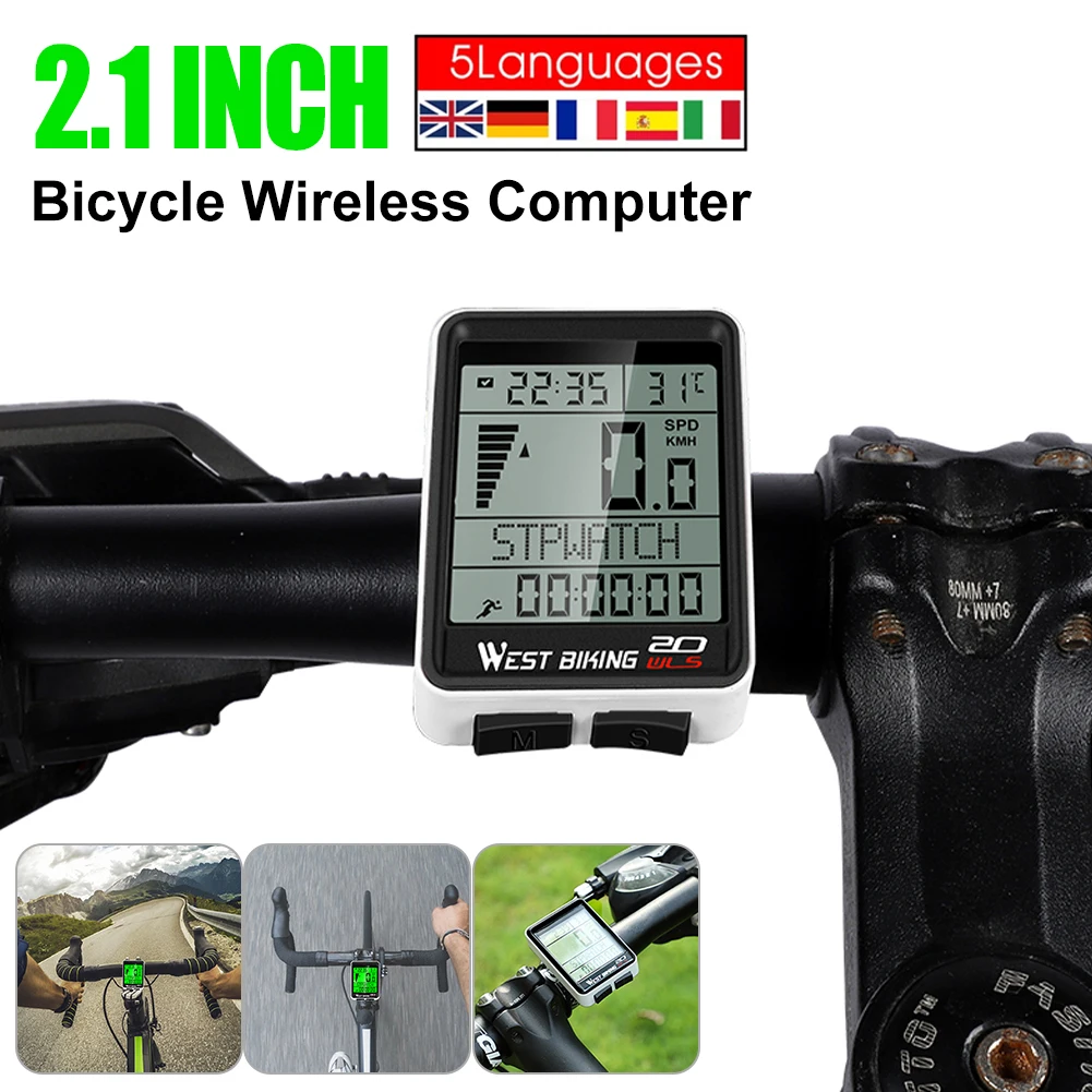 

MTB Bicycle Wireless Computer LED Backlight Road Bike Odometer IPX6 Bike Computer Multifunction Cycling Stopwatch Speedometer