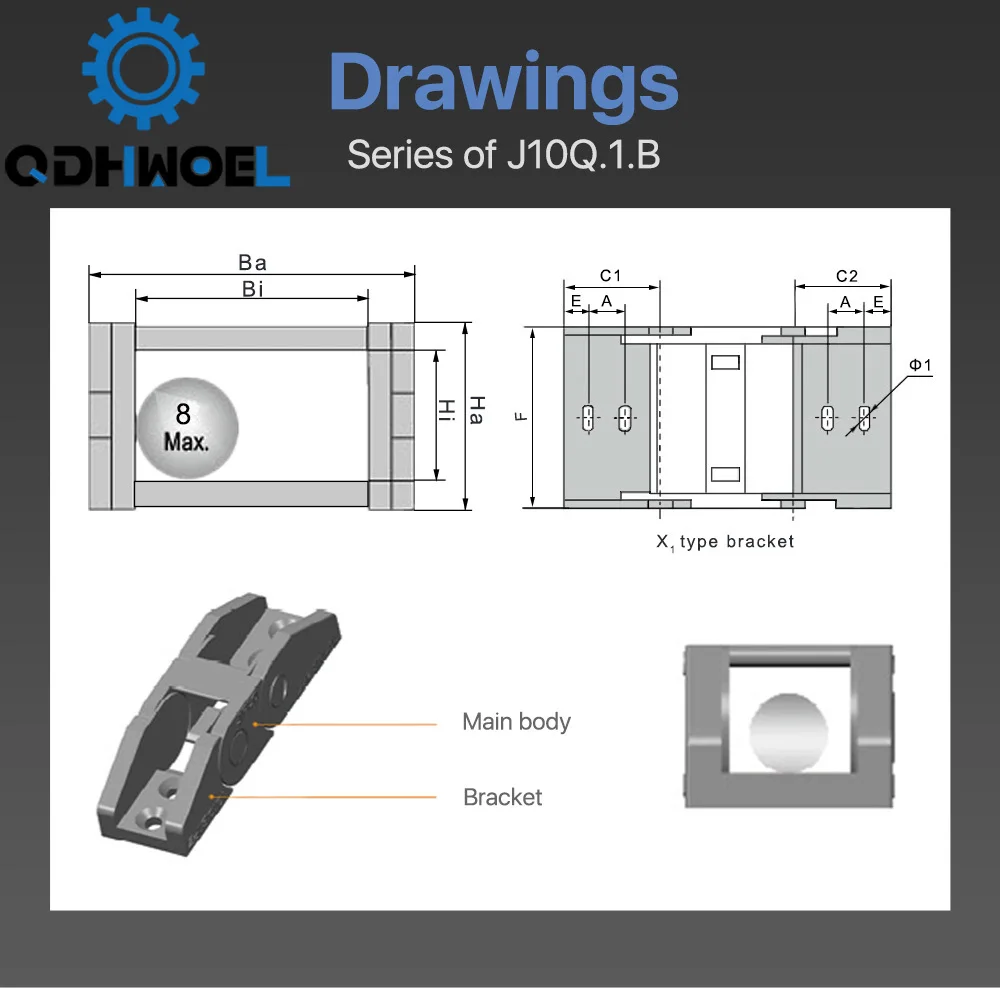 QDHWOEL Cable Chain 10*10 10*15 10*20 mm 1M Non Snap-Open Plastic Towline Transmission Drag Chain Machine