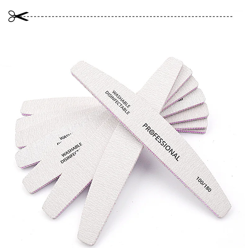 5Pcs/Lot Semilunar Manicure Files 4mm 100 180 240 Nail Files