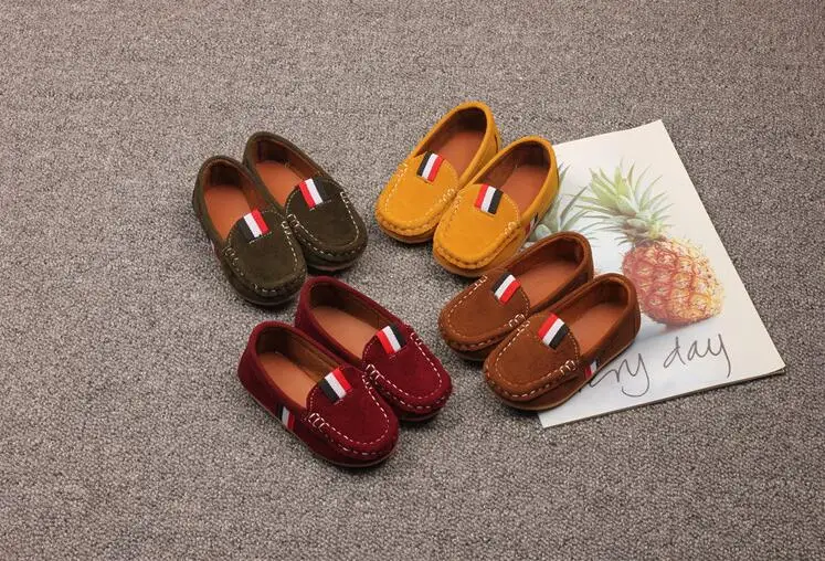 

2024 Children's Dance Shoes Sneakers Spring Children Boys And Girls Casual Leather Peas Shoes Children's Soft Shoes Comfortable
