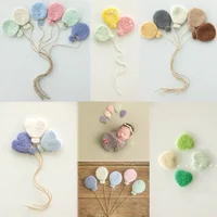 Baby Photography Props Infant Colorful Wool Felt Balloon Prop Handmade Heart DIY Decorations Newborn Photo Shooting Accessories 1