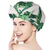 Bow-knot Shower Caps Women Cute Waterproof Bath Hats Face Washing Make-up Moisture Proof Double Layer Head Cover Hair Bonnet New 3