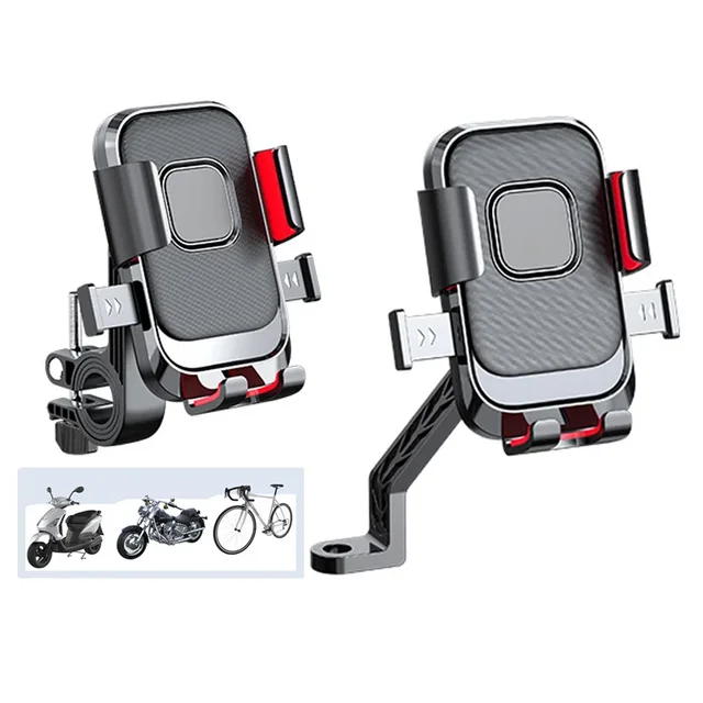 Motorcycles Bicycles Phone Holder Free Rotation Mobile Phone Navigation Bracket for Riding Shockproof for IPhone Xiaomi Samsung