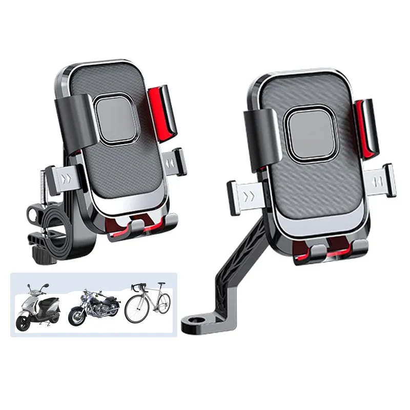 Motorcycles Bicycles Phone Holder Free Rotation Mobile Phone Navigation Bracket for Riding Shockproof for IPhone Xiaomi Samsung