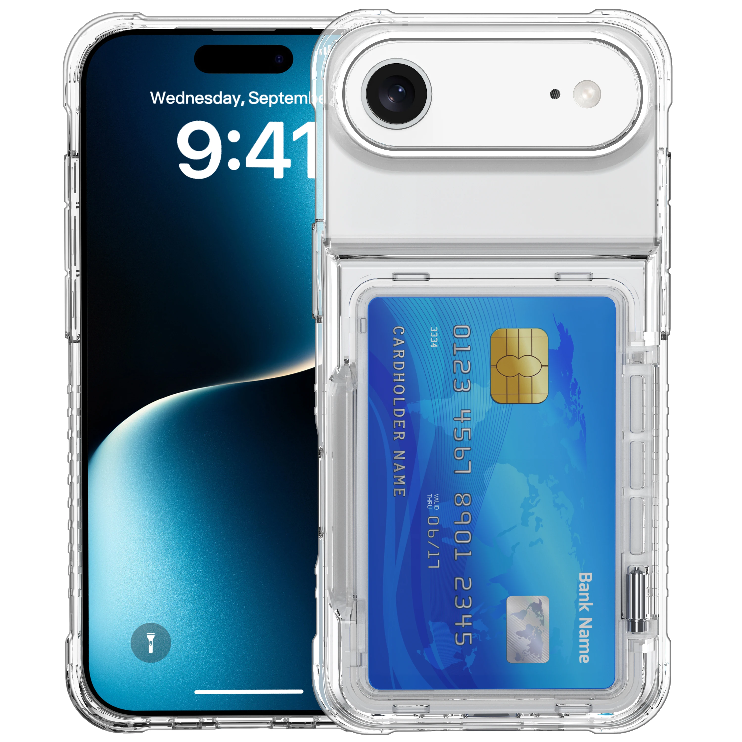 Transparent Phone Case with 4 Card Slots and Enhanced Protection