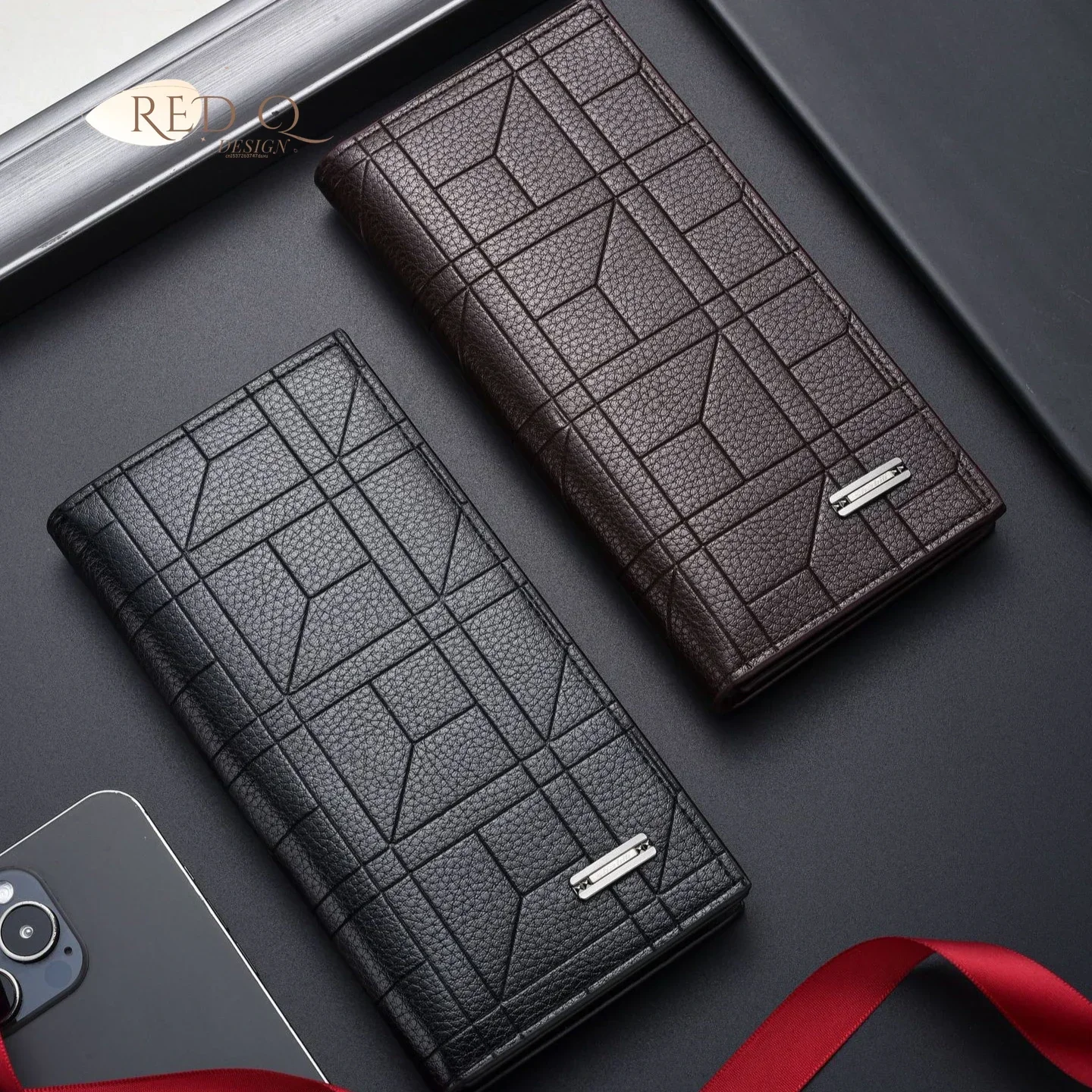 Portafogli Lungo Uomo In Pelle PU Con Tasca Per Cellulare – 12 Slot Per Carte, Grande Capacità, Multifunzione - 2