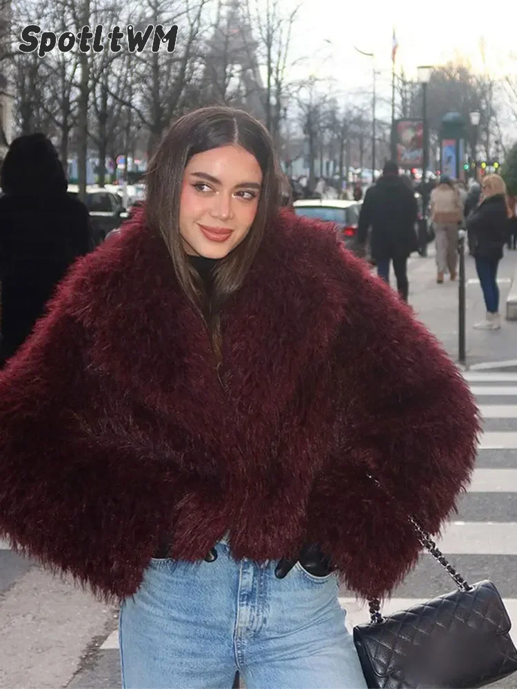 ジャケット・アウター Winter Love Faux Fur Coat tea rose 2024 2024 Winter New Fashion Womens Fur Slimming Jacket Furry