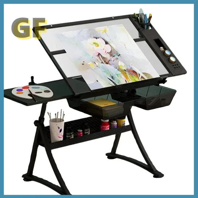 Glass drawing table Lifting Angle-adjustable Painting Table Desk Oil Painting Art Painting Design Architect