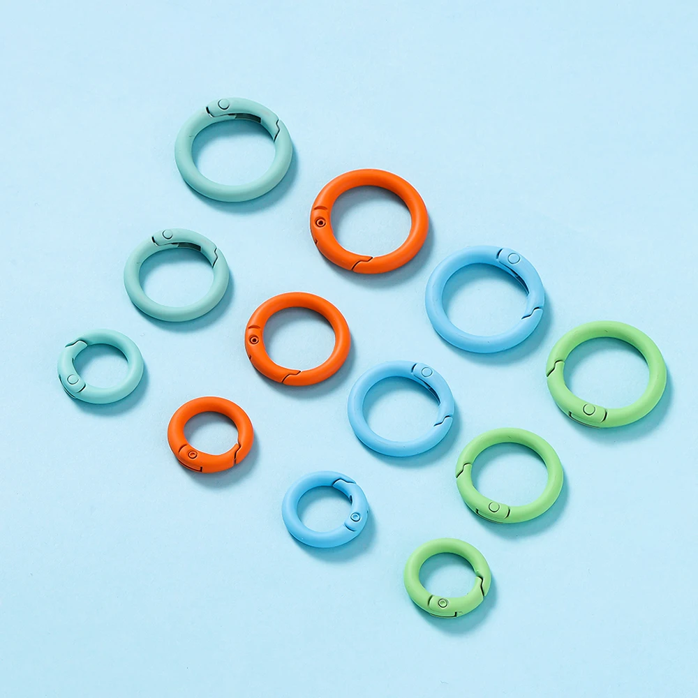 

5Pcs Alloy O Ring Spring Clasps Snap Openable Round Carabiner Bag key Clips Hook Chain Buckles Connector for Jewelry Making