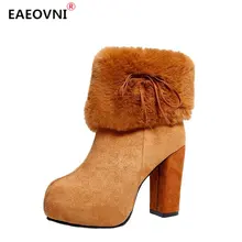 

High Heel Boots Fashion Short Tube Women's Boots New Foot Bare Boots 33-42 Large Size Women's Shoes Winter Warm Platform Boots