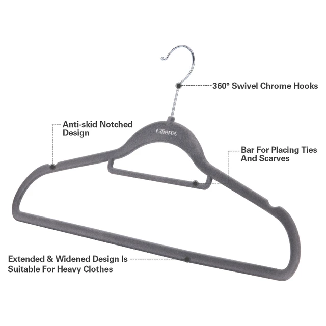 Heavy Duty Clear Plastic Coat Hanger, Strong 1/2 inch Thick Hangers with 360 Degree Chrome Swivel Hook - Box of 50