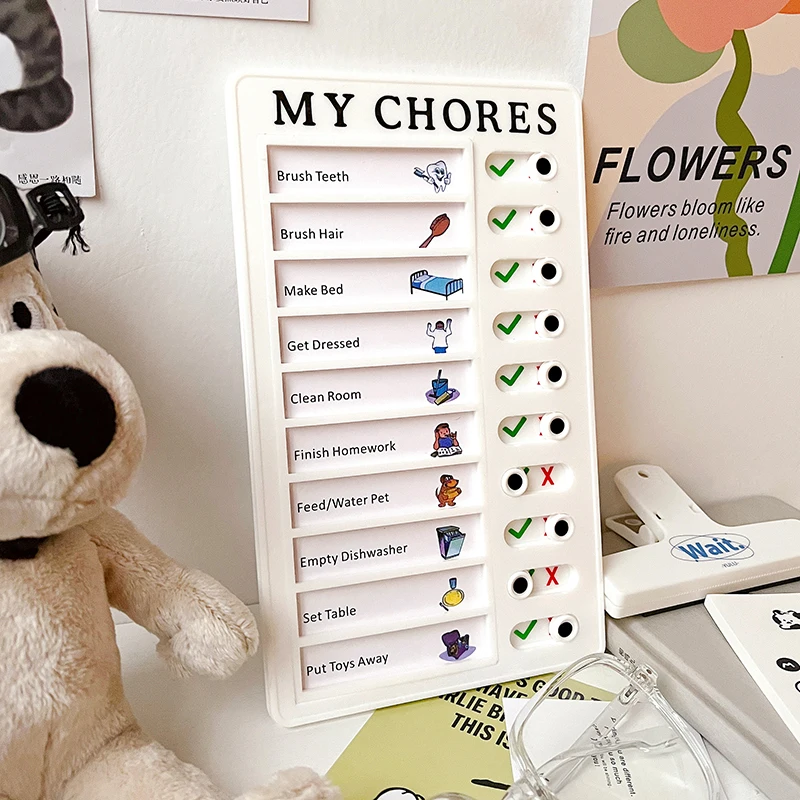 Daily Task Planning Board Daily Planner Plastic Memo Checklist Detachable Reusable Portable Memo Checklist for Child Students