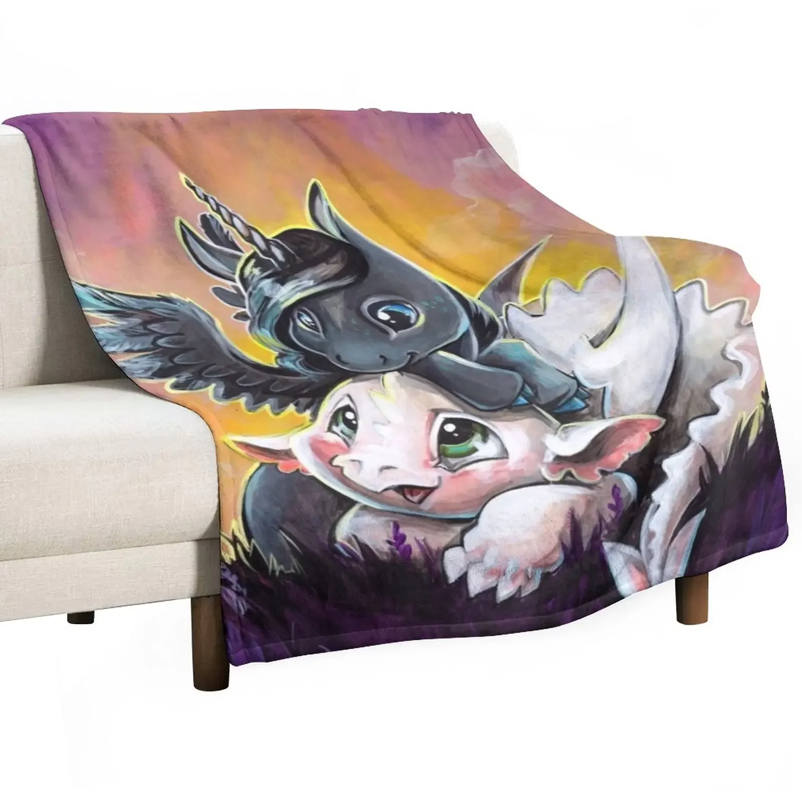 

New Sunset friends Throw Blanket manga Blankets For Bed christmas decoration Blankets