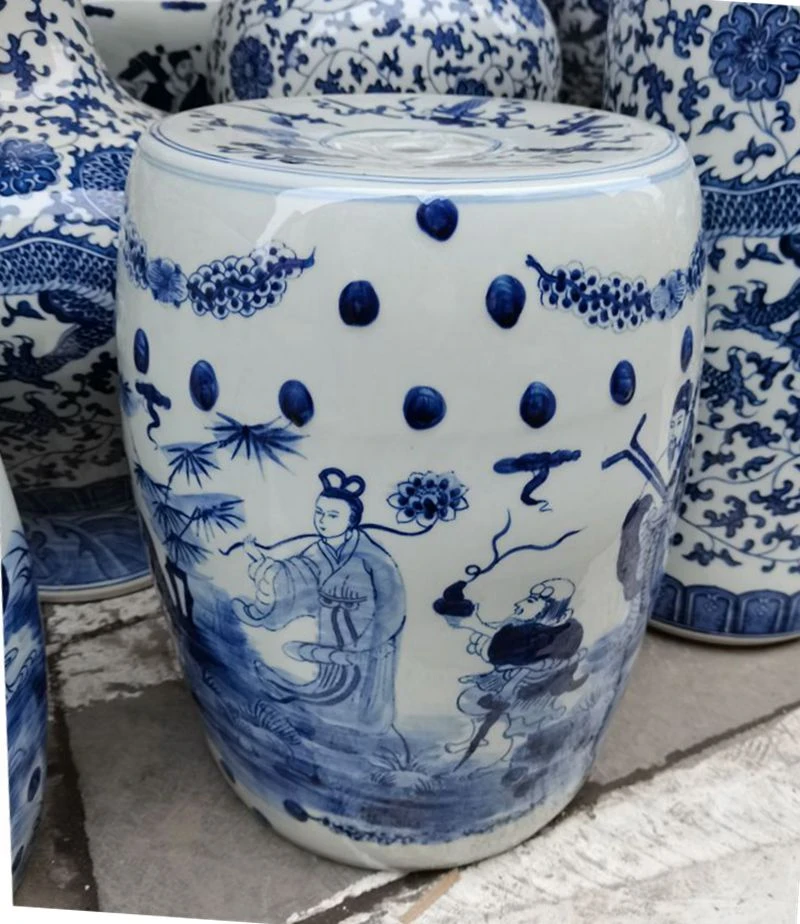 Blue And White Antique Stool For Dressing Table Drum Stool Chinese Porcelain Garden Stool Ceramic Jingdezhen Stool Stools Ottomans Aliexpress