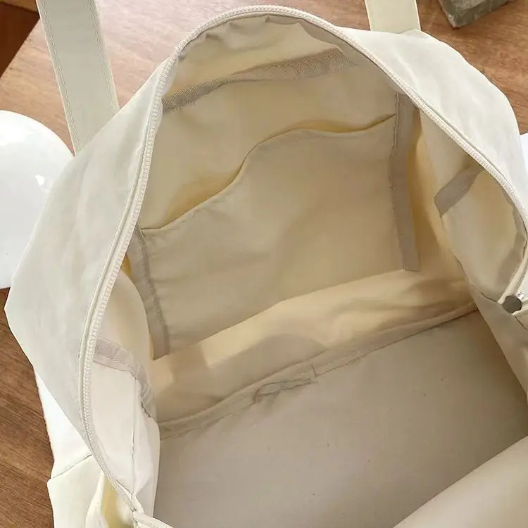 JIAERDI Portable Large Capacity Pink Tote Bag Purse Women Nylon Sports Fitness Chic Casual Handbag Ladies Travel Shoulder Bags