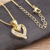 Nidin – collier avec pendentif en forme de cœur pour femmes, Design créatif en spirale, chaîne de clavicule, ras du cou, mignon, bijoux en Zircon