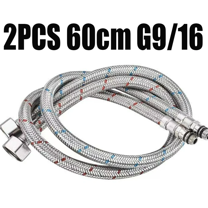 2 Stück Flexible Edelstahl-Schläuche 60 Cm, 1/2" BSP – Für WC, Waschbecken & Boiler, Wasserdicht & Rostfrei