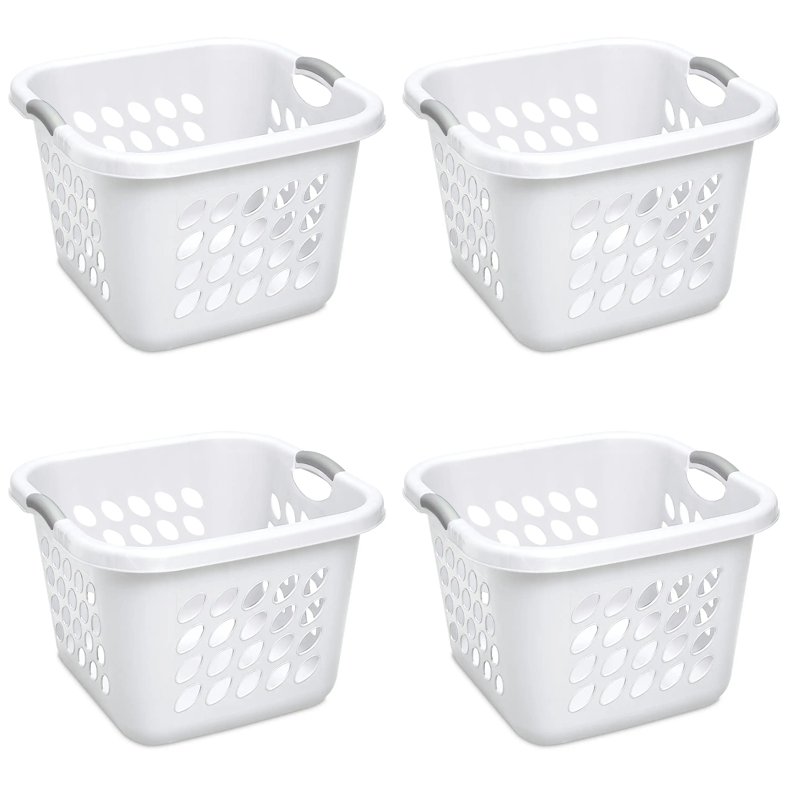 

1.5 Bushel Ultra™ Square Laundry Basket Plastic, White, Set of 4