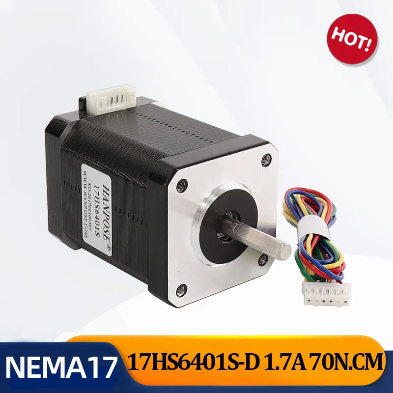 1 Pz Motore Passo-Passo 60Mm 70N.Cm 4-Lead 17 Hs6401S Nema 17 12V 1.7A Per Robot Cnc Fai Da Te Nema17 Motore Passo-Passo