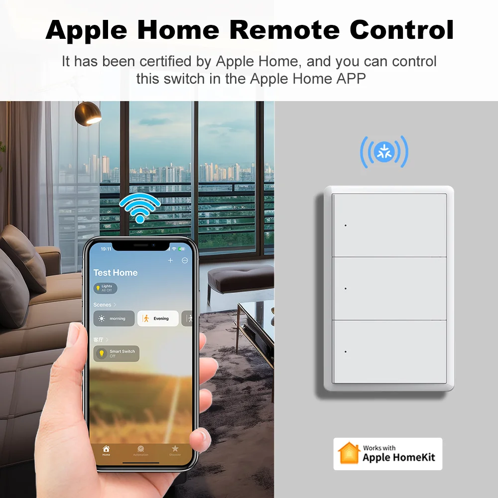 Manhot Matter WiFi Smart Wall Light Switch 1 2 3 thumbnail 11