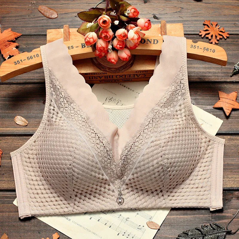 New High-grade Lace Front Buckle Underwear For Older Women's Soft