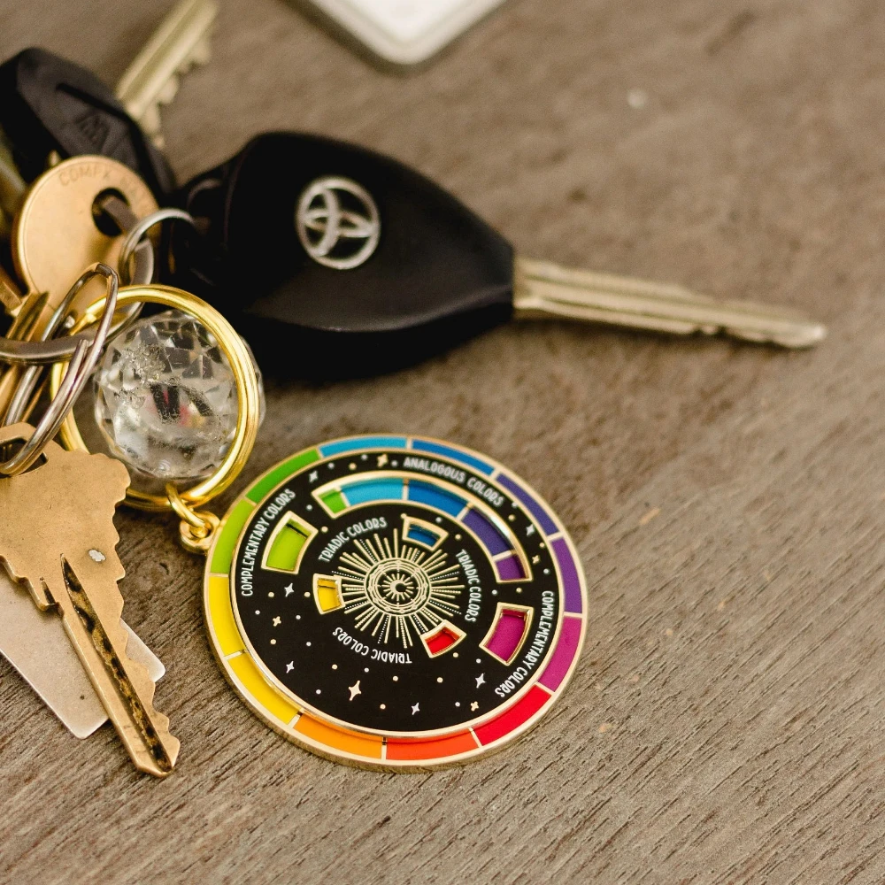 Color Wheel Keyring Interactive Keychain Art Keychains Gifts for Painters