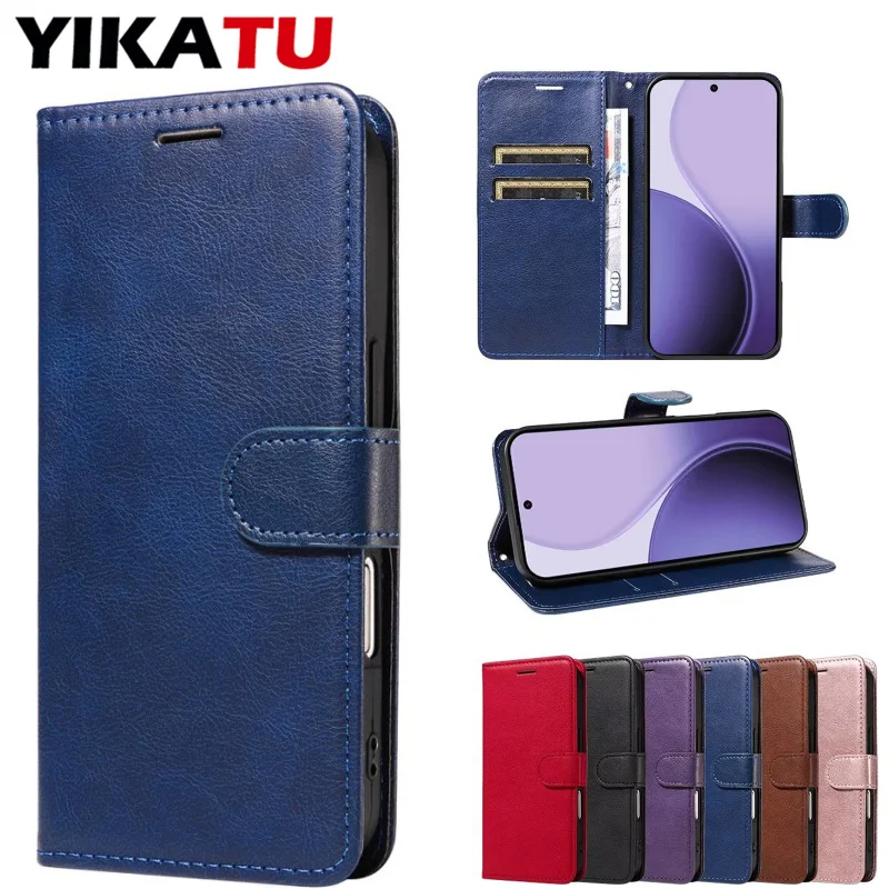 Premium Flip Leather Wallet Case with Card Slots and Stand Feature – Universal Phone Cover