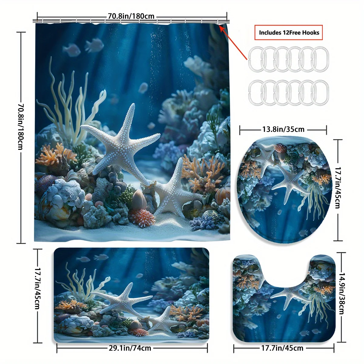 Ocean Bathroom Set – 4-Piece 3