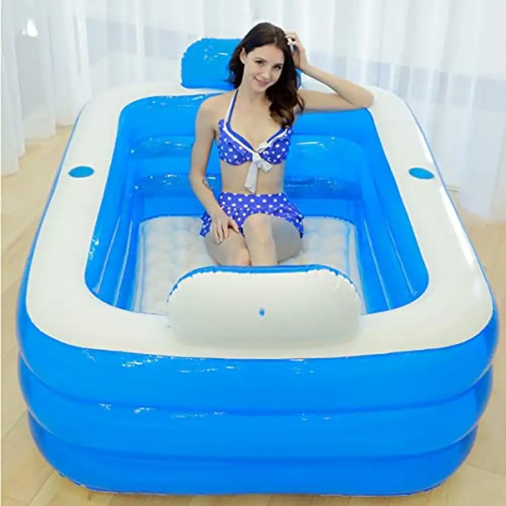 Inflatable Adult Bath Tub 2 Person With Foldable Portable Feature Indoor and Outdoor Spa 160*120*60CM Ultimate Comfort and 3