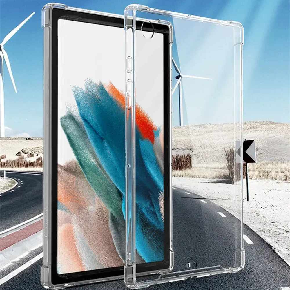 para Samsung Galaxy Tab a8 10.5 2023 Sm-x200 Sm-x205 Case Tpu Silicone Airbag Capa Transparente Fundas para Galaxy a8 Sm-x200 X205