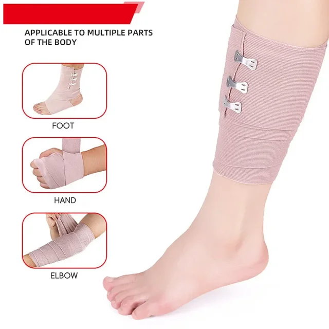 1Roll Premium Elastic Bandage Wrap – Strong Compression Bandage Wrap with Extra Clips for Sports, Sprains, Wrist, Ankle and Foot 3