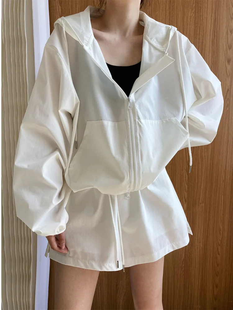 HALO Sports And Leisure Set For Women In 2024, New Fashionable Wide Leg Shorts, Hooded Sun Protection Clothing, Minimalist