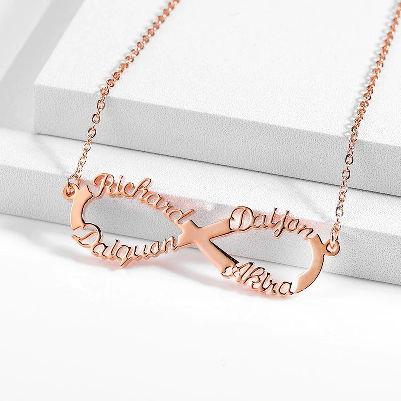 

Stainless Steel Necklace Custom Name Necklace Personalized Rose Gold Silver Infinity Pendant Friendship Jewelry Best Friend Gift