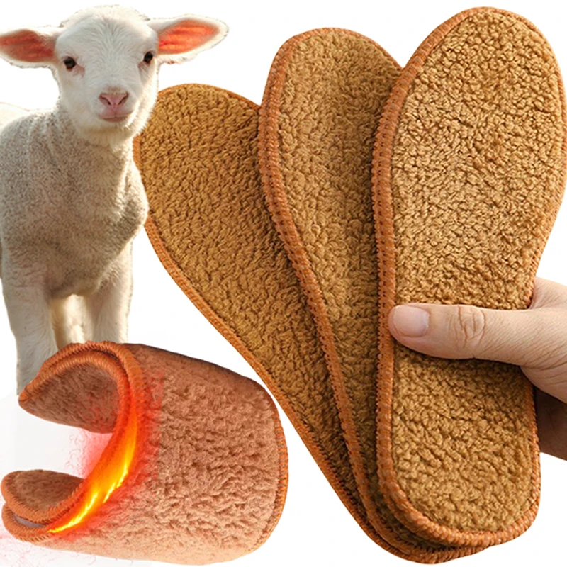 

Thicken Warm Insoles Winter Plush Lamb Wool Cold-proof Insole Warm Men Women Soft Snow Boots Foot Pad Soft Tailorable Insole
