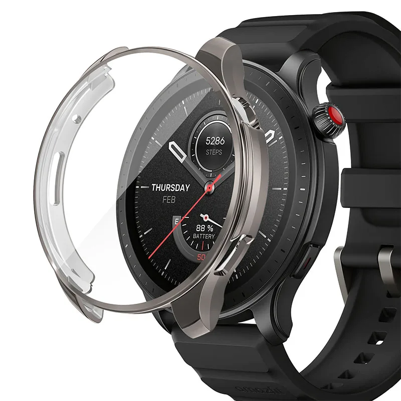 Amazfit GTR 4 케이스 보호 실리콘 케이스 및 전체 범퍼 쉘 스크린 보호대, Huami Amazfit GTR4 케이스