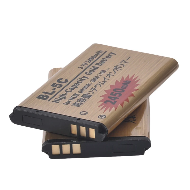 Batteria Originale Ad Alta Capacità Gold Bl-5C Per Nokia 2610 1100 1110 1112 1116 6230 6630 N70 N71 N72 N91 E60 Batteria 5C Bl5C