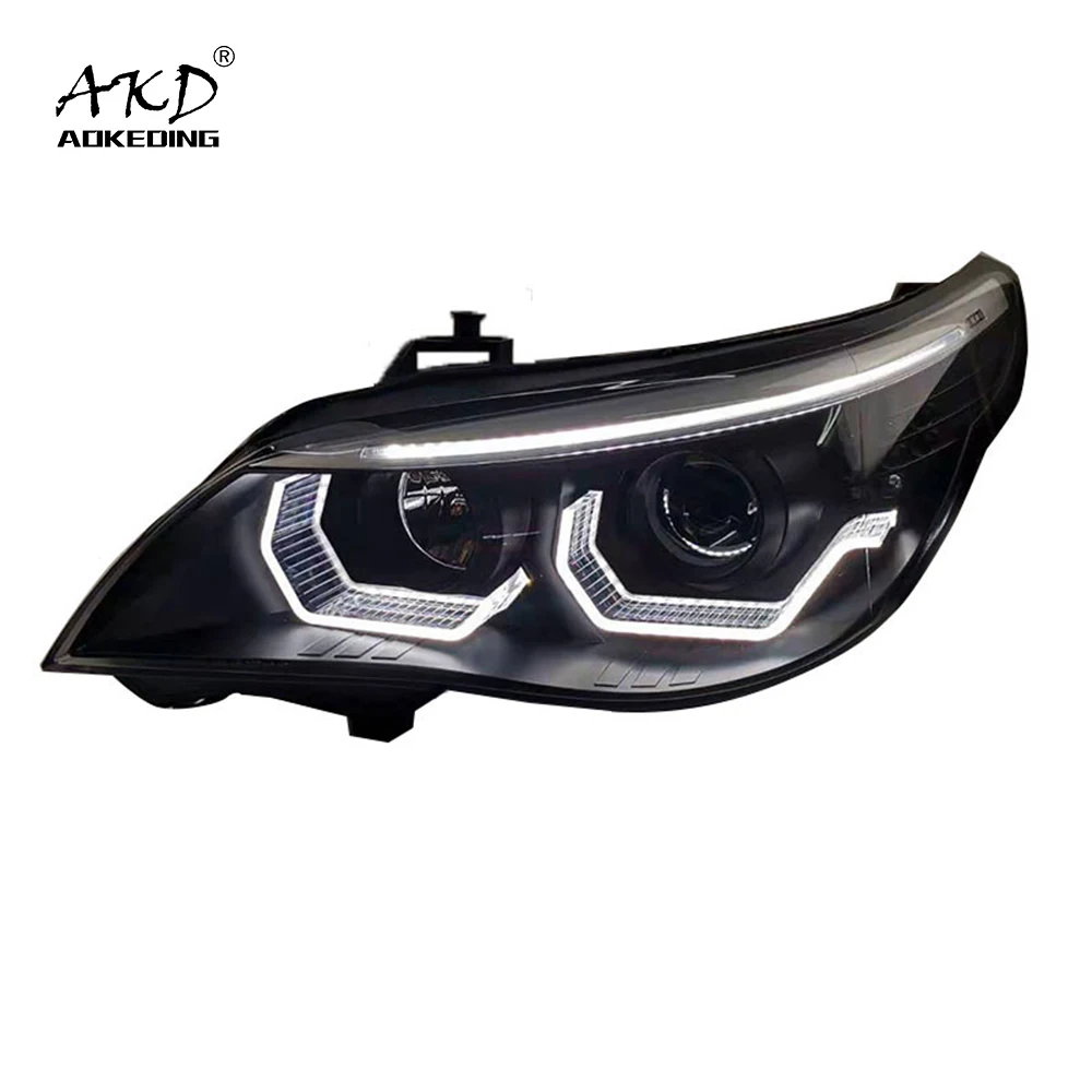 

AKD Car Styling Head Lamp for E60 Headlights 2003-2010 523i 530i Angel Eye LED Headlight DRL Hid Bi Xenon Auto Accessories
