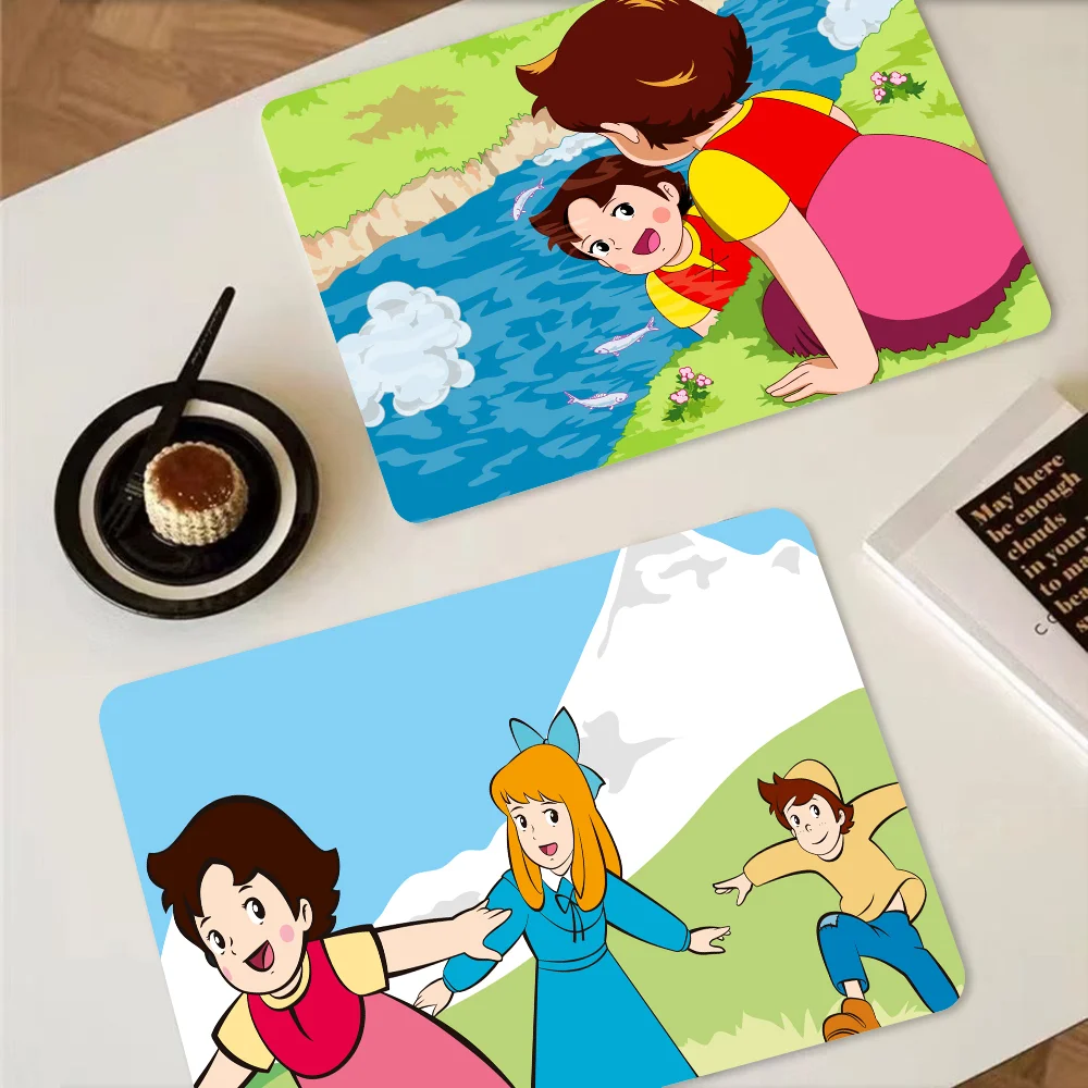 Heidi Cartoon Non-slip Fast Water Absorption Anti-scalding Imitation Tile Printing Coffee Machine Draining Pad 2