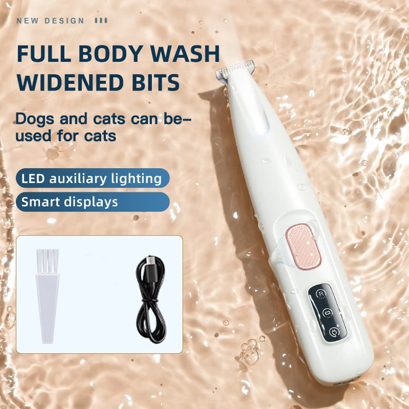 Hair Trimmer Pet Clipper Dog Hair Trimmer Pet Hair Trimmer Dog Clipper New Dog Paw Trimmer with LED Light Waterproof 18mm Widen Blade