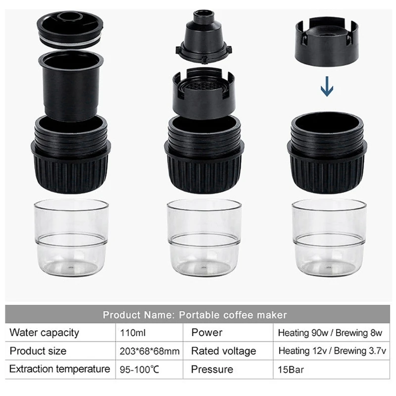 Household Car USB Portable WirelessElectric Function Coffee Machine Coffee Pot for Instant Powder