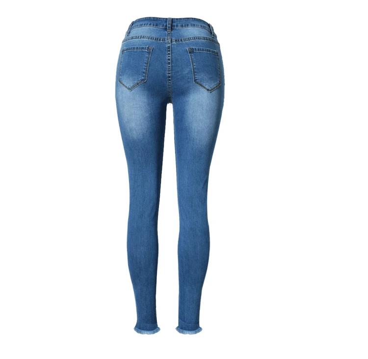 purple brand jeans Low Waist Denim Pants Women Tassel Irregular Big Hole Washed Skinny Pencil Pants Slim Fit Stretch Blue Denim Trousers Women hollister jeans