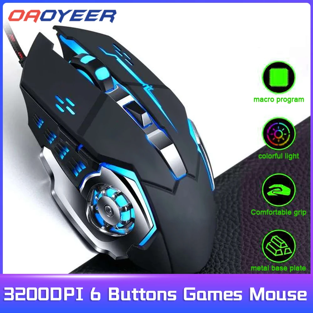 Competition Games Mouse Q5 Usb Wired 4 Grades Dpi 1200/1600/2400/3200 6 ...