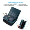 Women Change Short Wallet PU Leather Zipper Closure Coin Pocket Purse Card Holder Carrying Bag Festival Orange 3