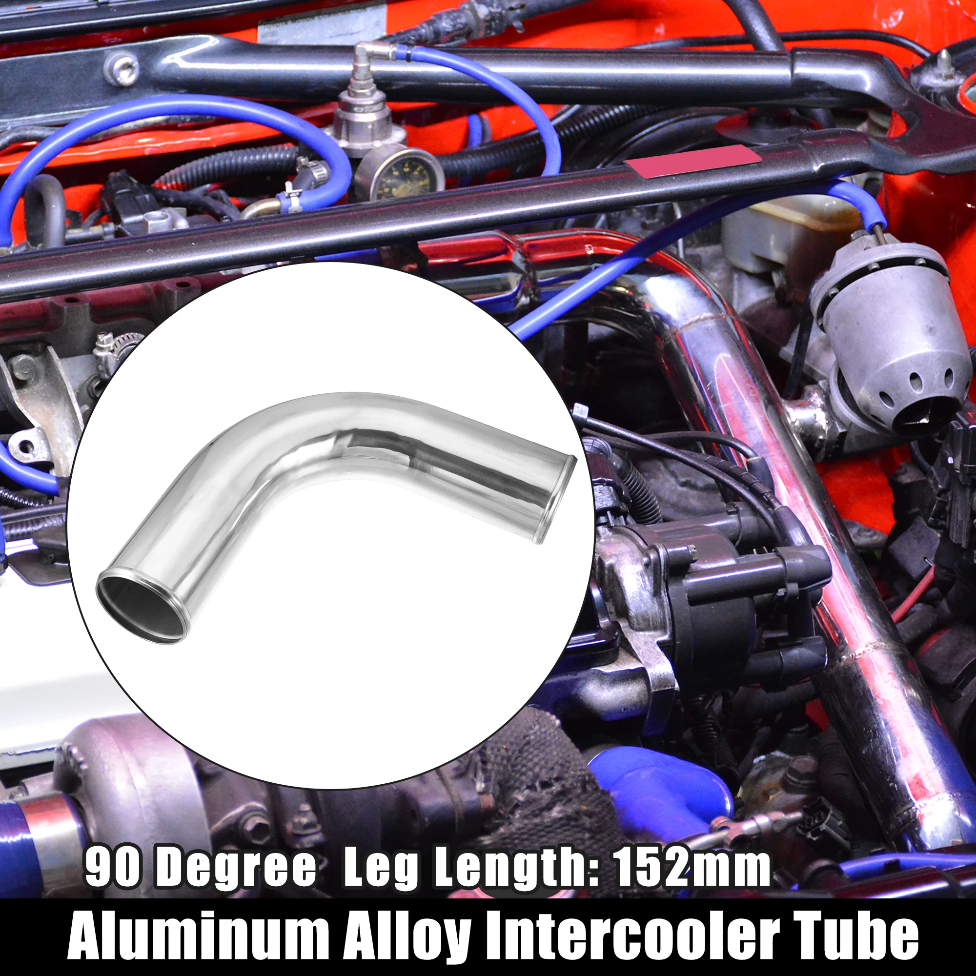 Car Aluminum Alloy Tube Intercooler Pipe 90 Degree Bend Elbow Air Intake Joiners Tubing OD 32-102mm Leg Length 152mm Air Intake Kit