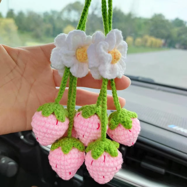 Pendentif de rétroviseur en crochet Harvey mignon, ornements de rétroviseur  faits à la main, accessoires d'intérieur de voiture, charmant - AliExpress