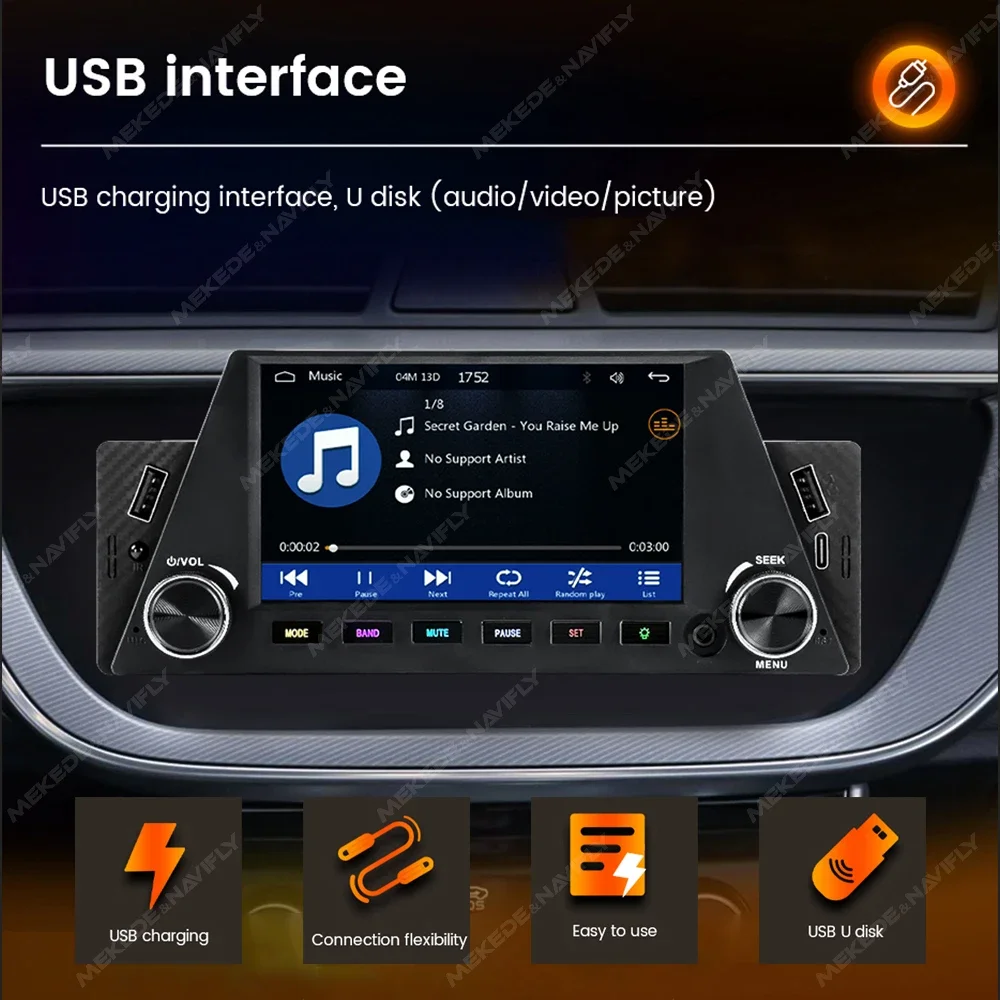 For Carplay Android Auto 1DIN Car Radio MP5 Player 5inch HD touch Screen For Universal Car Multimedia Player Autoradio FM BT USB